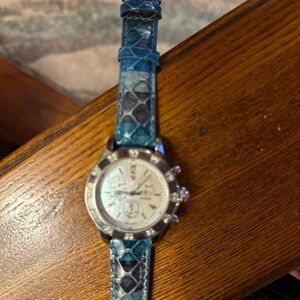 Michele Blue and Silver Women's Watch